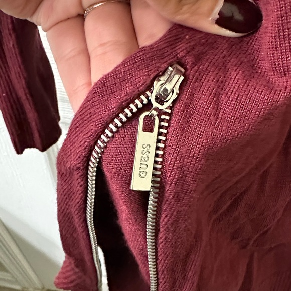 Guess Burgundy Cowl Neck Sweater - Picture 6 of 7